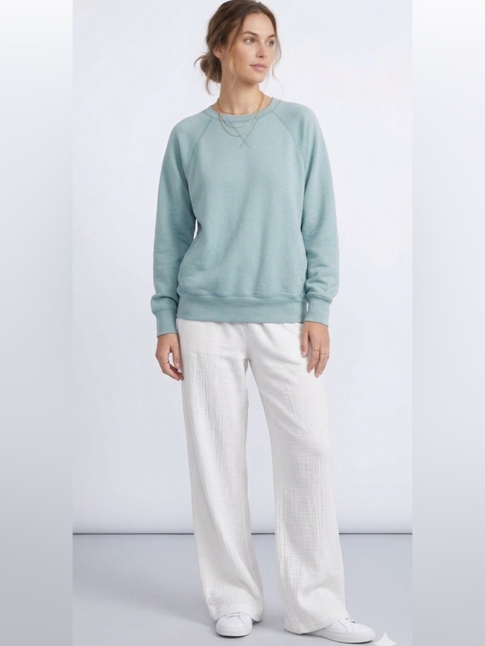 Aerie Blue Seagram Oversized Crewneck Sweatshirt Size Small - Picture 12 of 12